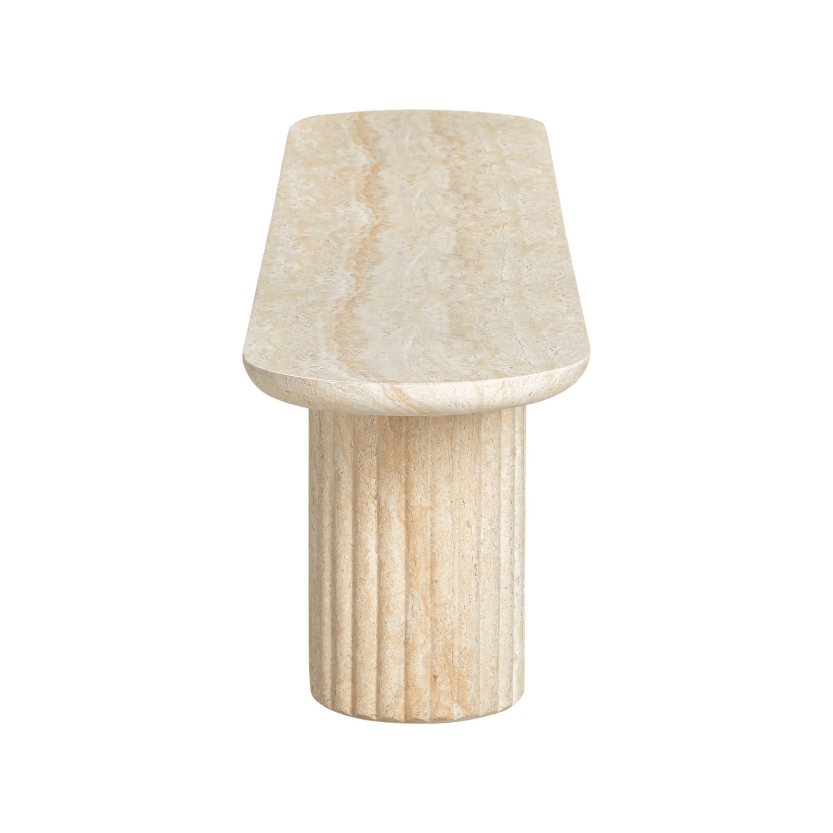 Arlie Outdoor Dining Bench 220cm - Travertine Finish gallery detail image