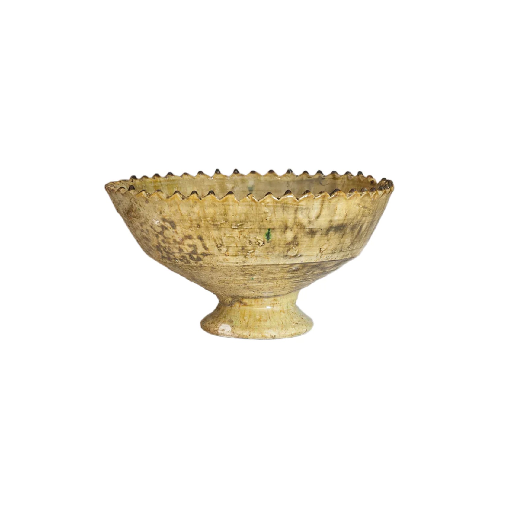 Moroccan Mustard Zig Zag Pedestal Bowl - Large gallery detail image