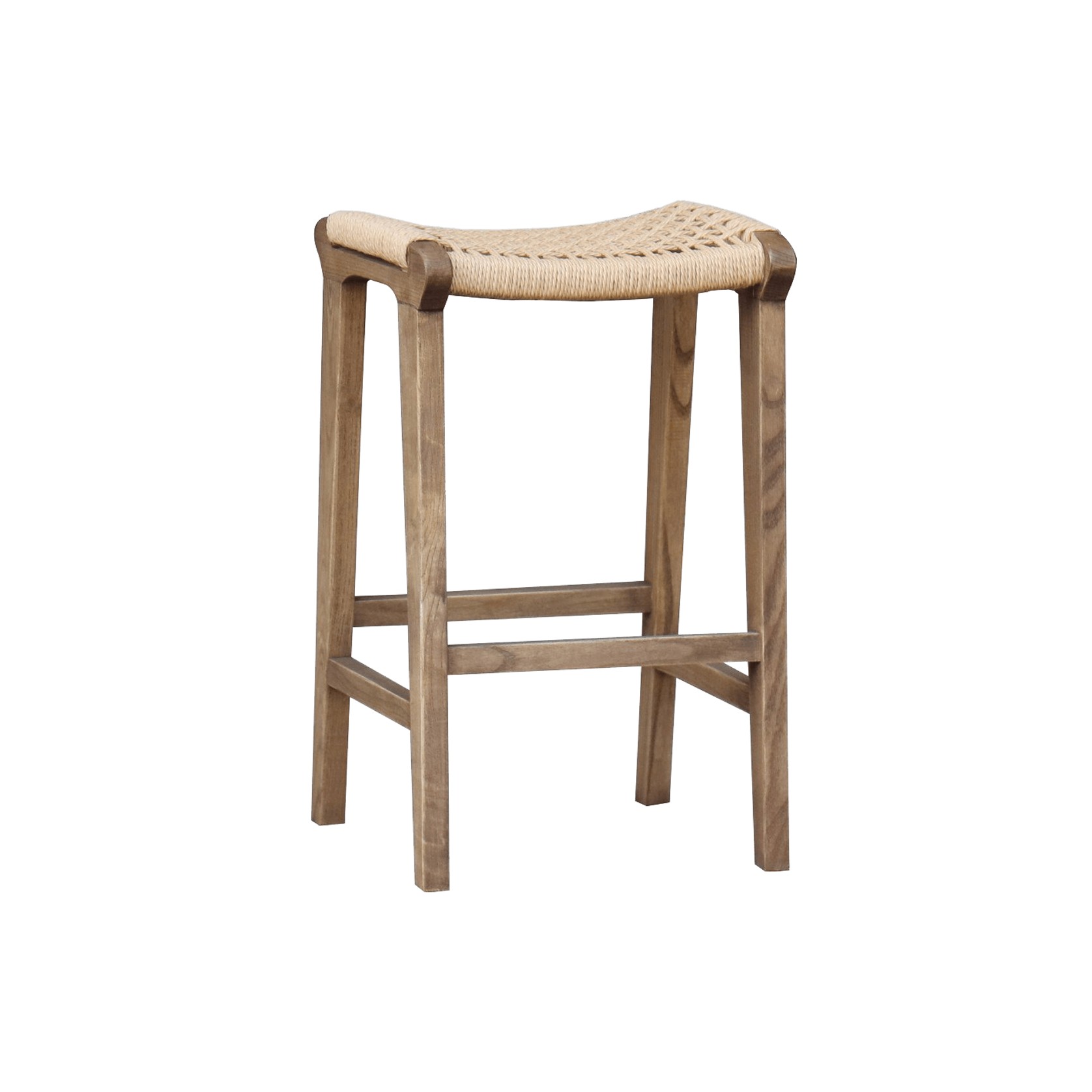 Reclaimed Oak/Rattan Barstool gallery detail image