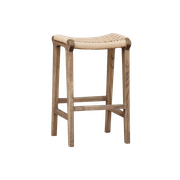 Reclaimed Oak/Rattan Barstool gallery detail image