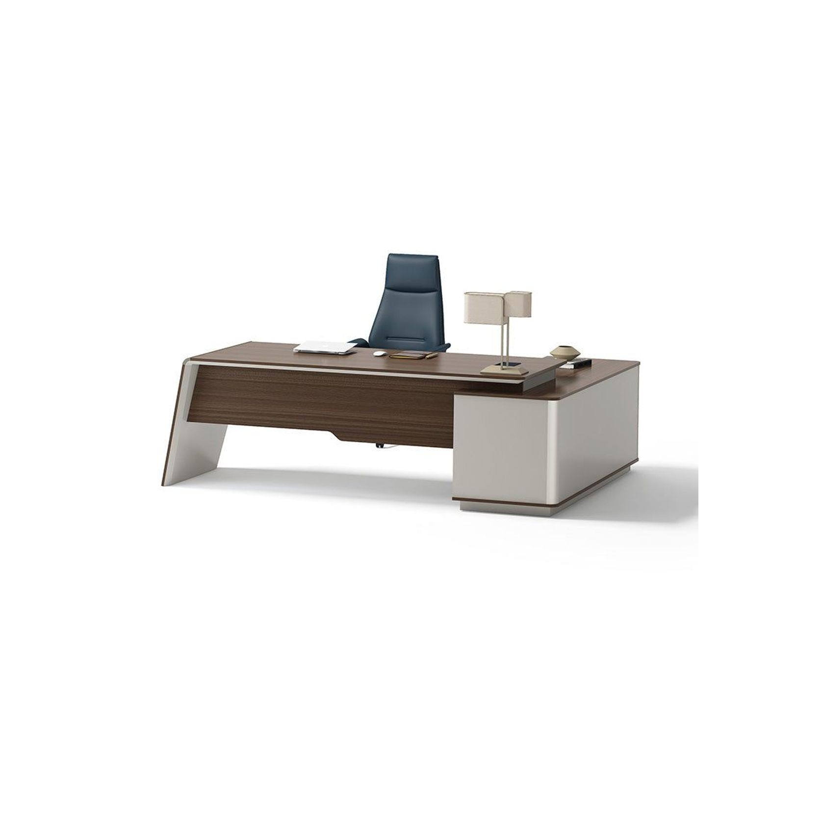 ANDERS Executive Desk Reversible Return 2.4M - Australian Gold Oak & Beige gallery detail image