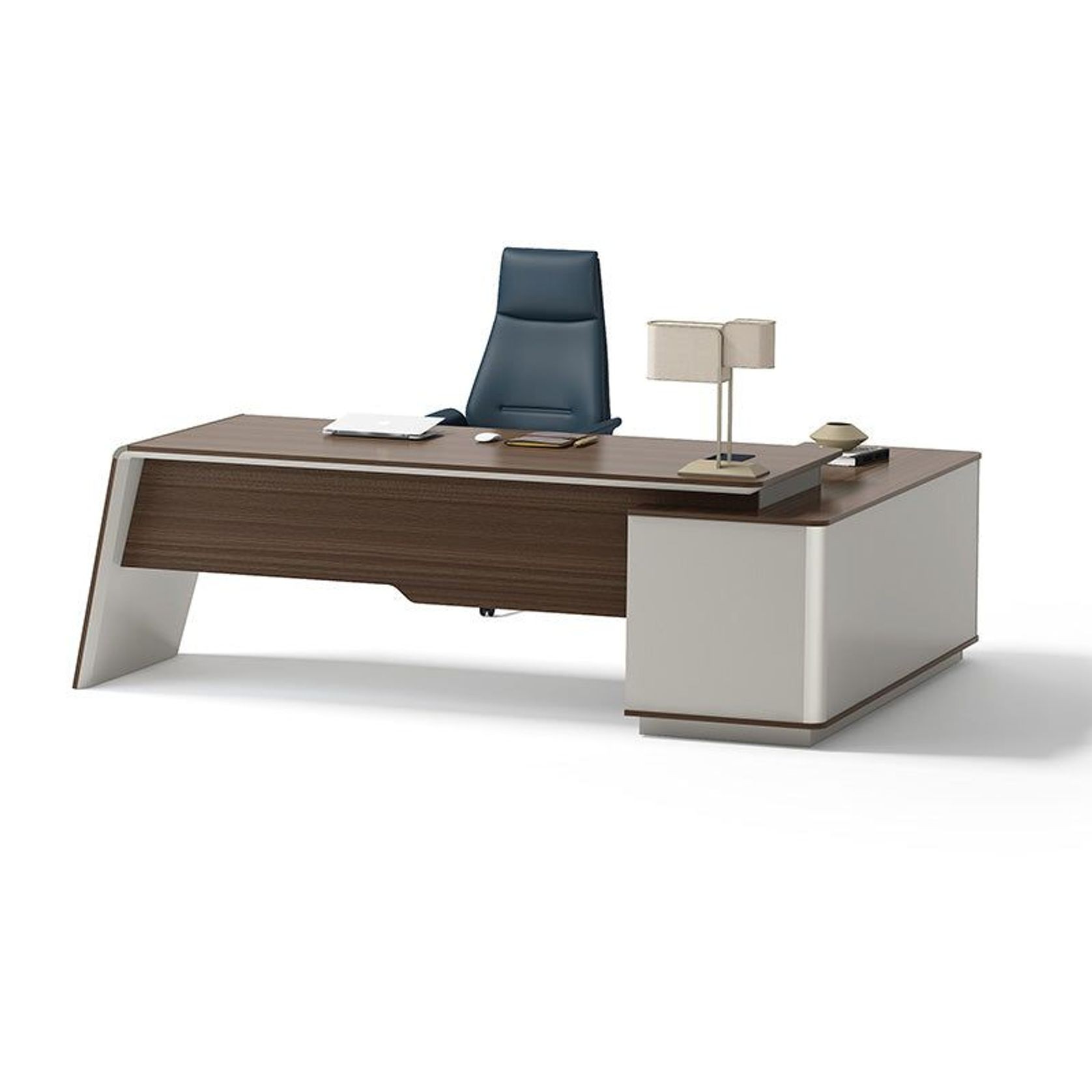 ANDERS Executive Desk Reversible Return 2.4M - Australian Gold Oak & Beige gallery detail image