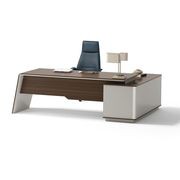 ANDERS Executive Desk Reversible Return 2.4M - Australian Gold Oak & Beige gallery detail image