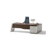 ANDERS Executive Desk Reversible Return 2.4M - Australian Gold Oak & Beige gallery detail image