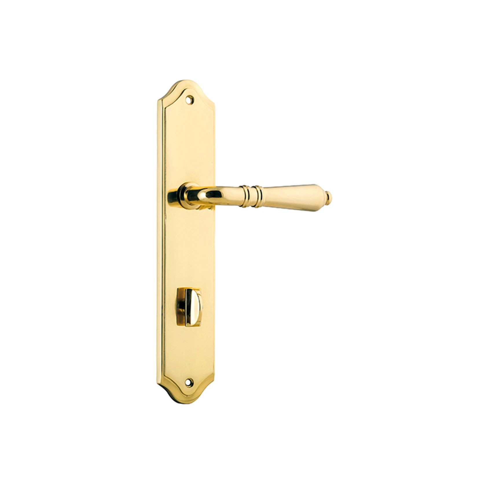 Iver Sarlat Lever on Shouldered Backplate Privacy 85mm Polished Brass 10212P85 - Customise to your needs gallery detail image