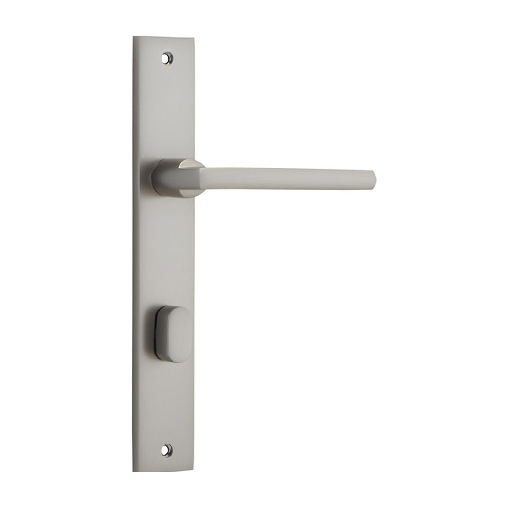 Iver Baltimore Lever on Rectangular Backplate Privacy 85mm Satin Nickel 14702P85 - Customise to your needs gallery detail image