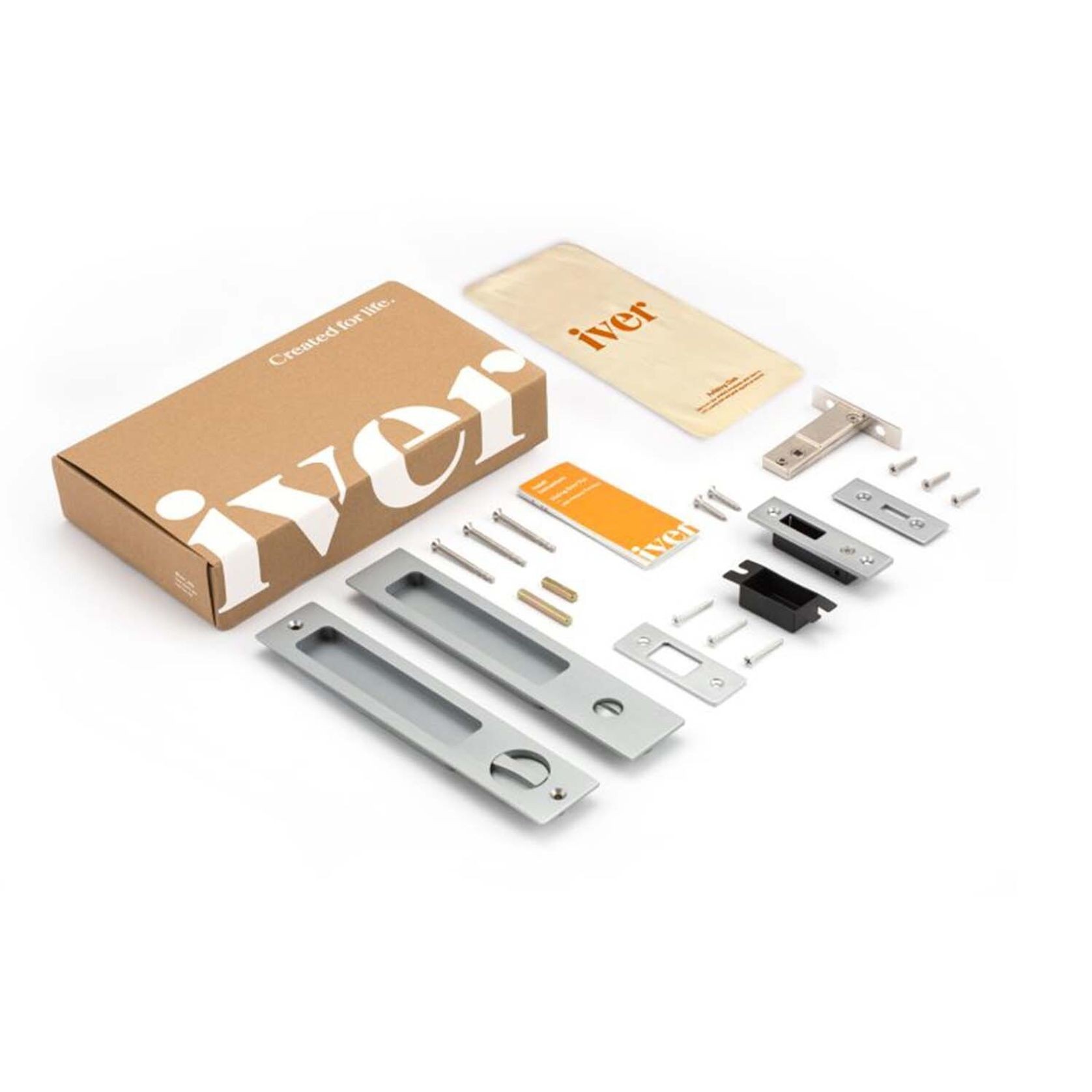 Iver Rectangular Flush Pull Privacy Set Signature Brass for Sliding Doors 21411P *Pair* gallery detail image