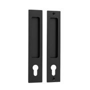 Iver Rectangular Flush Pull Euro Lock Matt Black for Sliding Doors 21413E *Pair* gallery detail image
