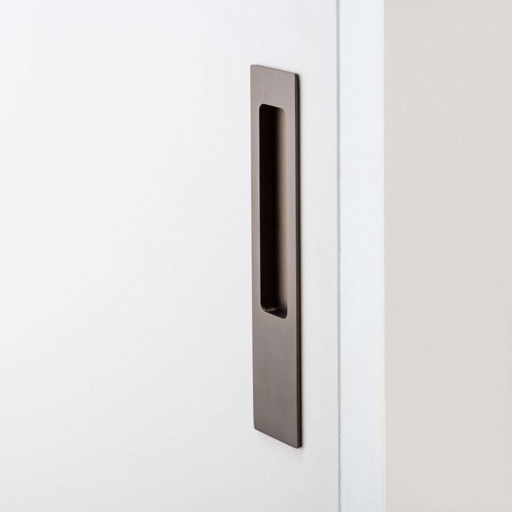 Iver Rectangular Flush Pull Passage Set Brushed Chrome for Sliding Doors 21415 *Pair* gallery detail image