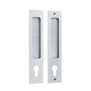 Iver Rectangular Flush Pull Euro Lock Brushed Chrome for Sliding Doors 21415E *Pair* gallery detail image