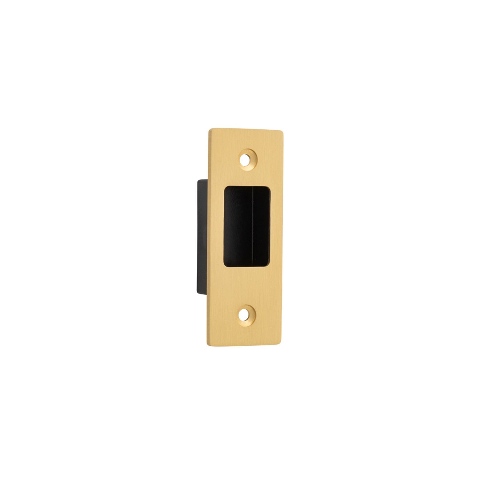 Iver Rectangular Flush Pull Euro Lock Brushed Brass for Sliding Doors 21416E *Pair* gallery detail image