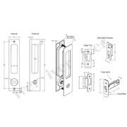 Iver Rectangular Flush Pull Privacy Set Brushed Brass for Sliding Doors 21415P *Pair* gallery detail image