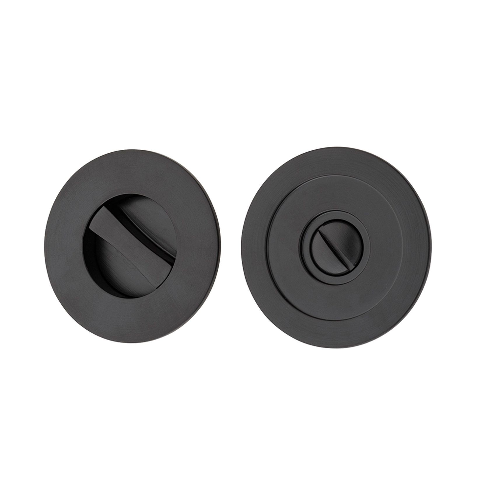 Iver Sliding Door Pull Round Privacy Matt Black 21433 *Pair* gallery detail image