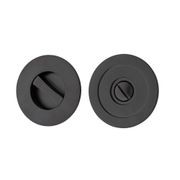 Iver Sliding Door Pull Round Privacy Matt Black 21433 *Pair* gallery detail image