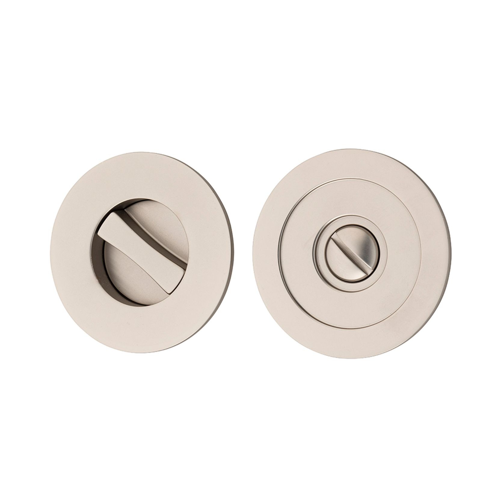 Iver Sliding Door Pull Round Privacy Satin Nickel 21439 *Pair* gallery detail image