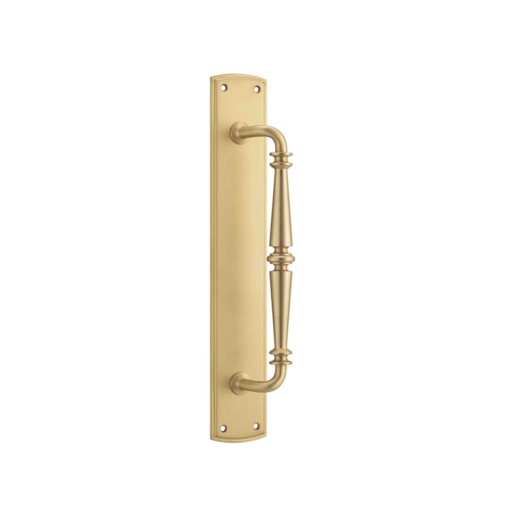 Iver Sarlat Door Pull Handle on Backplate 380mm x 65mm Brushed Brass 4501 gallery detail image
