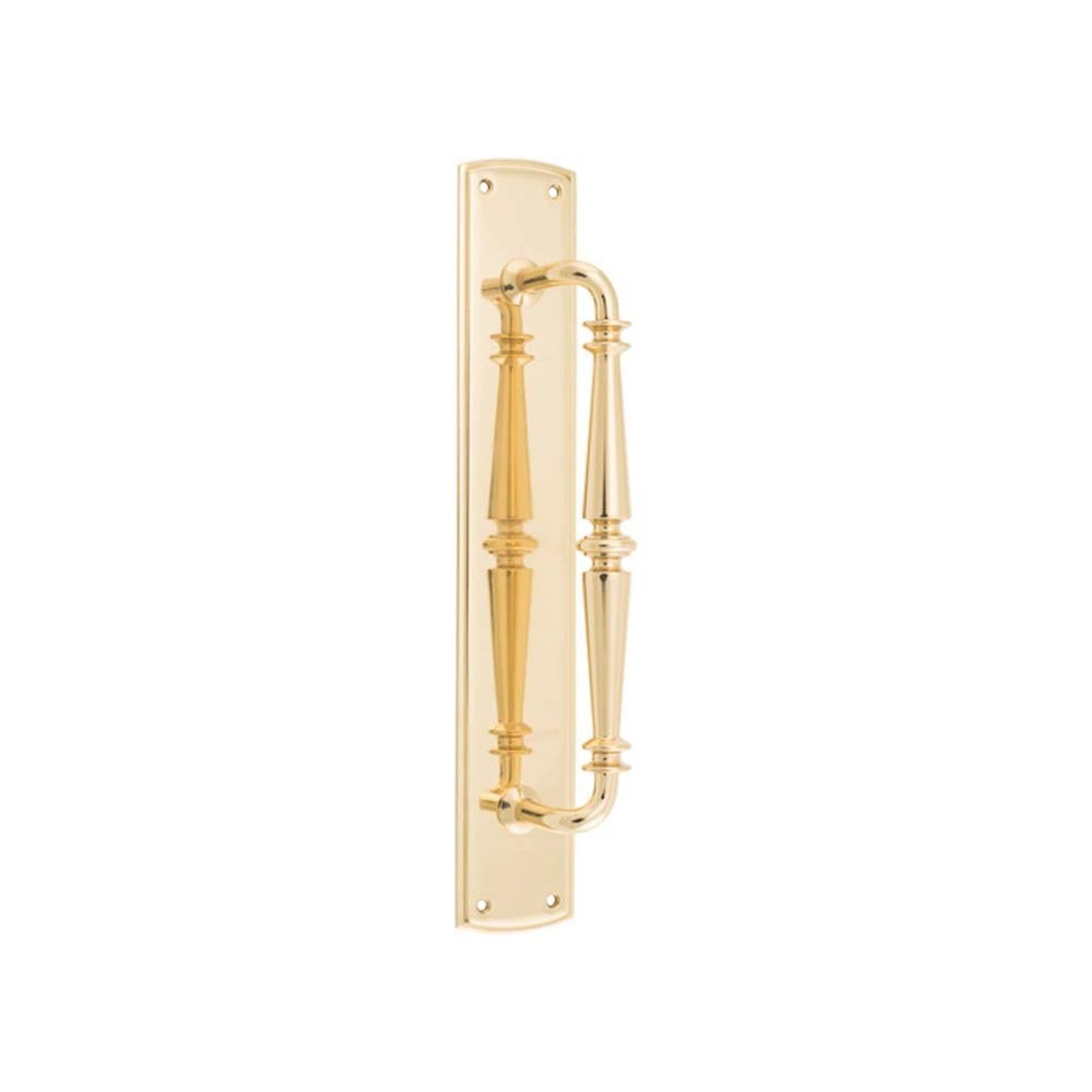 Iver Sarlat Door Pull Handle on Backplate 380mm x 65mm Polished Brass 9340 gallery detail image