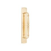 Iver Sarlat Door Pull Handle on Backplate 380mm x 65mm Polished Brass 9340 gallery detail image