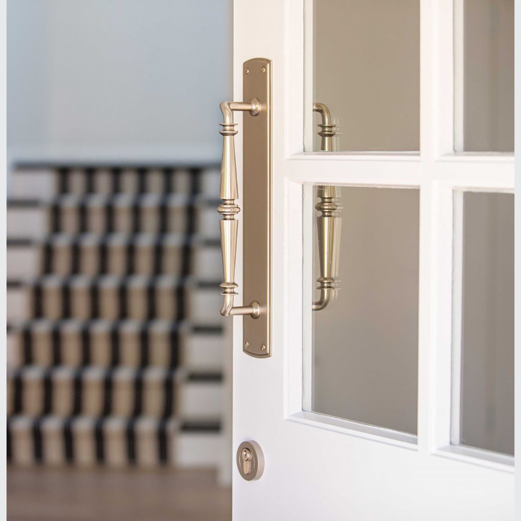 Iver Sarlat Door Pull Handle on Backplate Signature Brass 380mm x 65mm 9341 gallery detail image