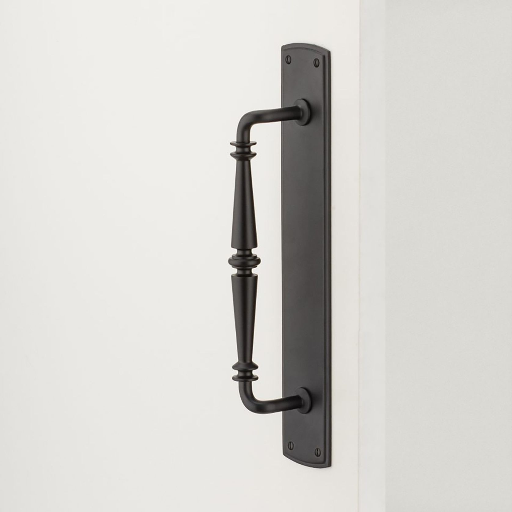 Iver Sarlat Door Pull Handle on Backplate 380mmx65mm Matt Black 9343 gallery detail image