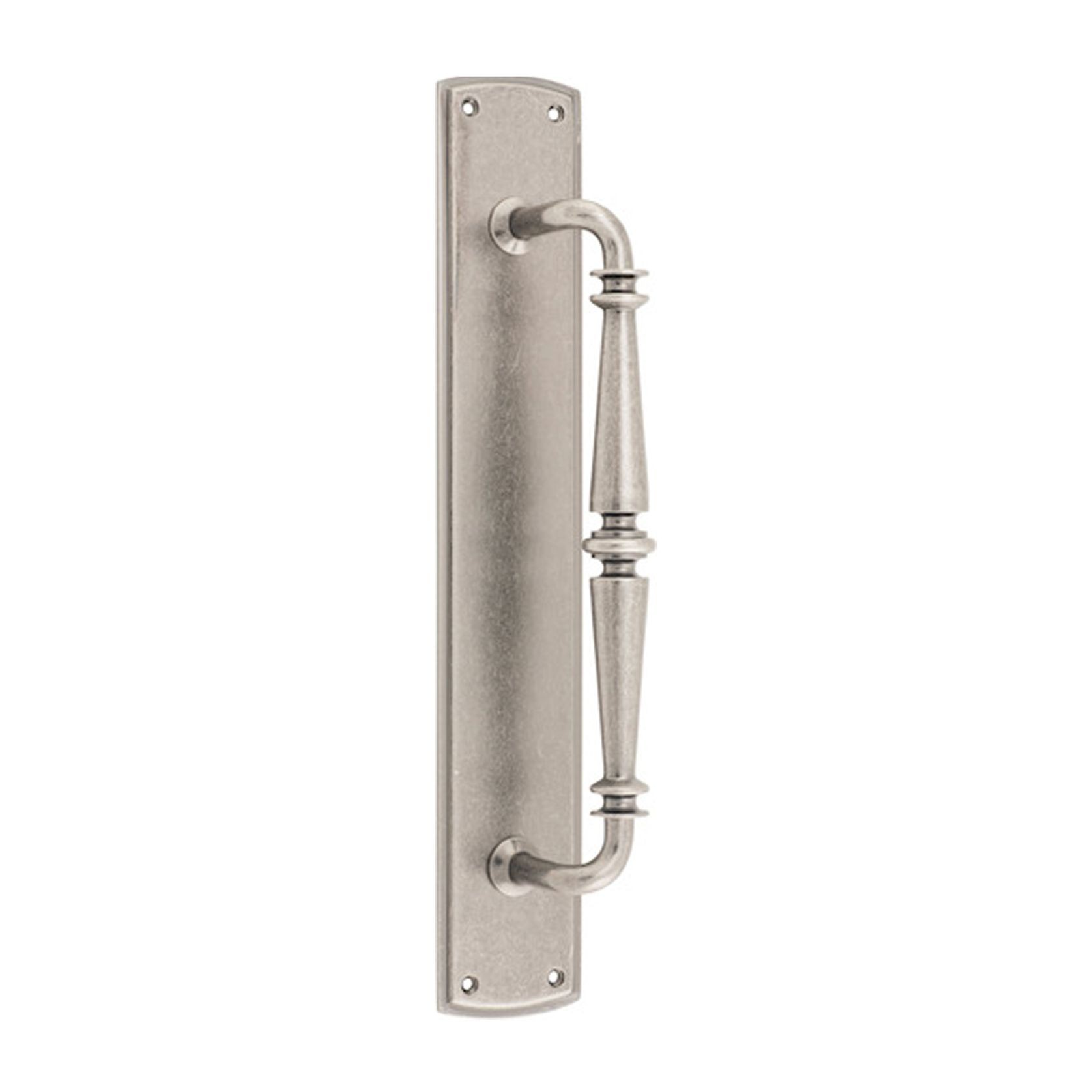 Iver Sarlat Door Pull Handle on Backplate Distressed Nickel 380mm x 65mm 9347 gallery detail image