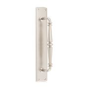 Iver Sarlat Door Pull Handle on Backplate Satin Nickel 380mm x 65mm 9349 gallery detail image