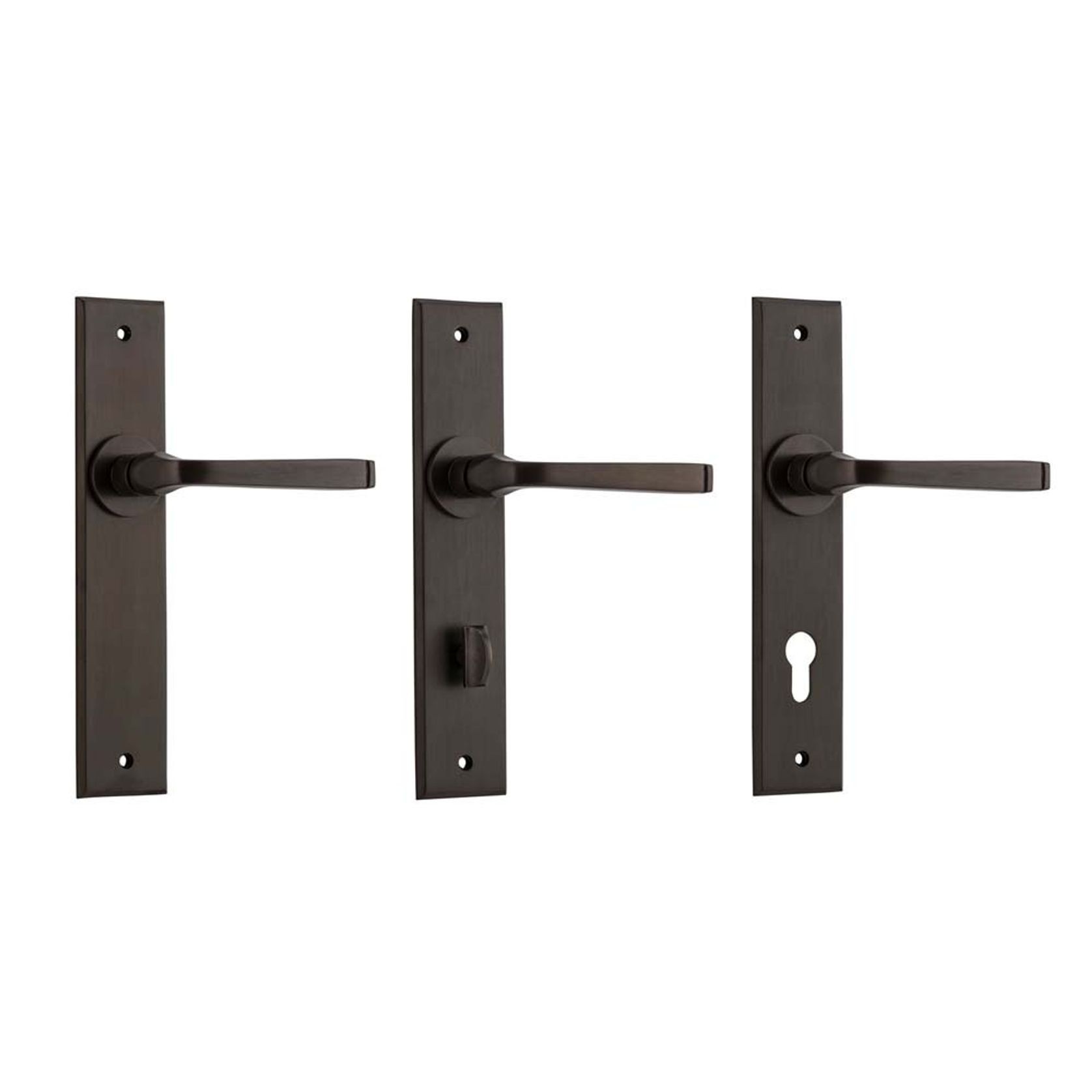 Iver Annecy Door Lever on Chamfered Backplate Bronzed Brass - Customise to your needs gallery detail image