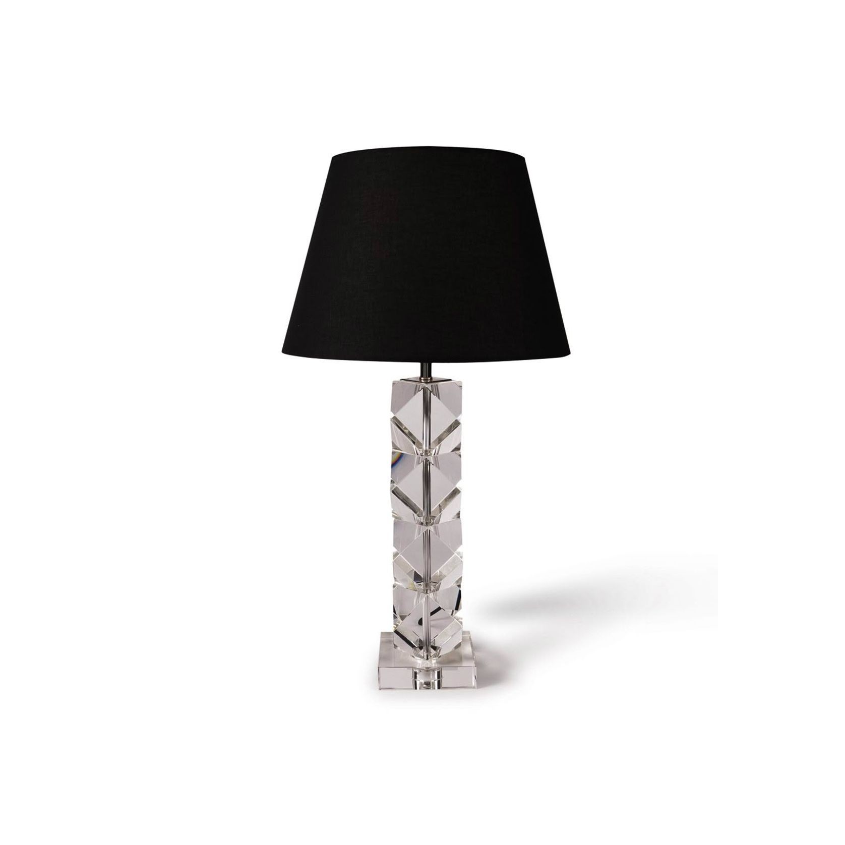 Rialto Table Lamp - Crystal With Black Linen Shade gallery detail image