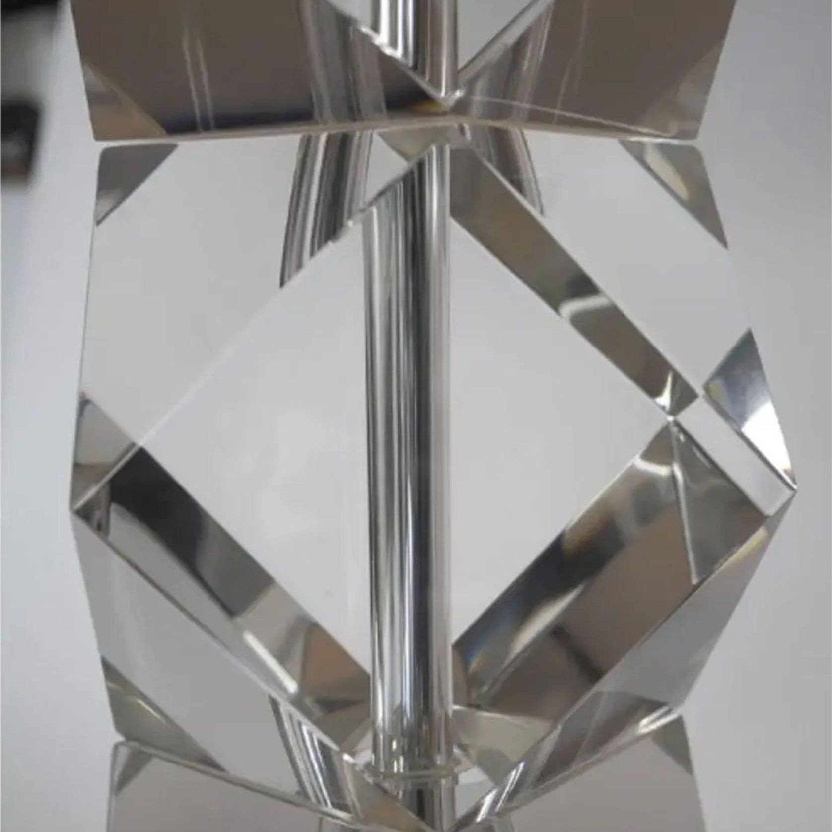 Rialto Table Lamp - Crystal With Black Linen Shade gallery detail image