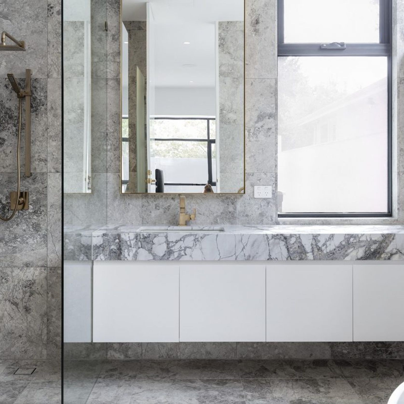 Tundra Grey Honed Limestone Tiles gallery detail image