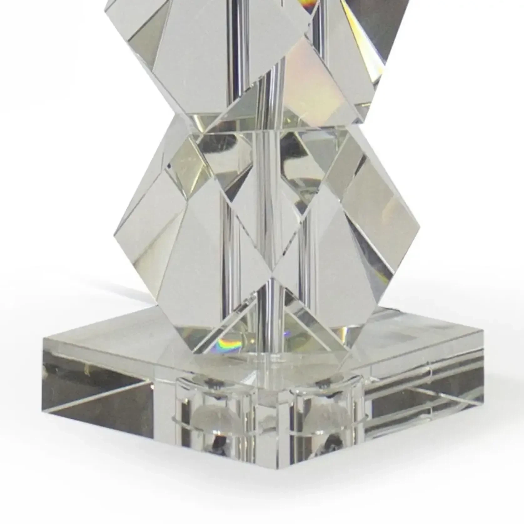 Rialto Table Lamp - Crystal With Black Linen Shade gallery detail image