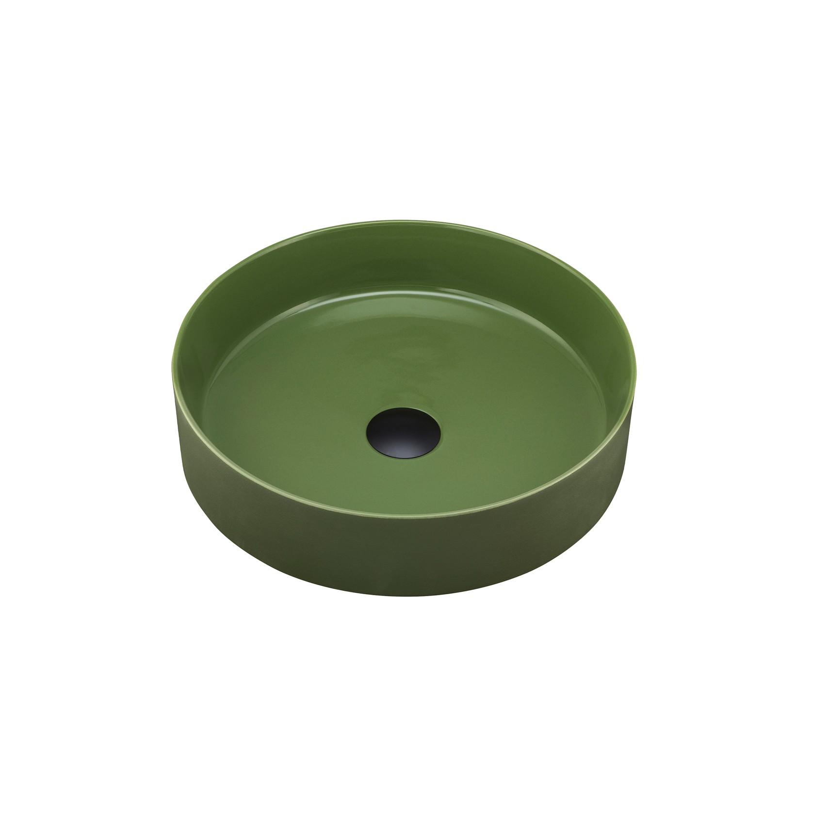 Terzofoco Olive Green Short Circular Counter Top Basin gallery detail image