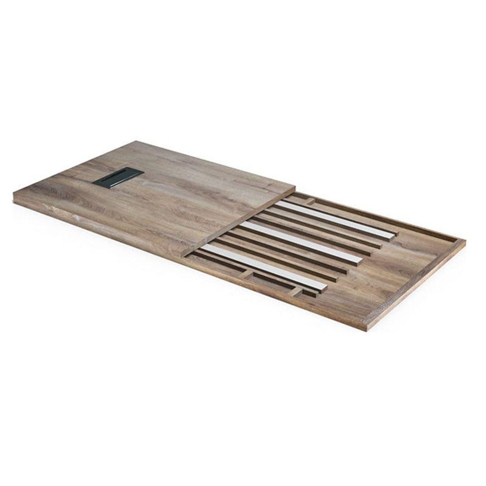 DAXTON Executive Desk with Right Return 2.4M - Warm Oak & Black gallery detail image
