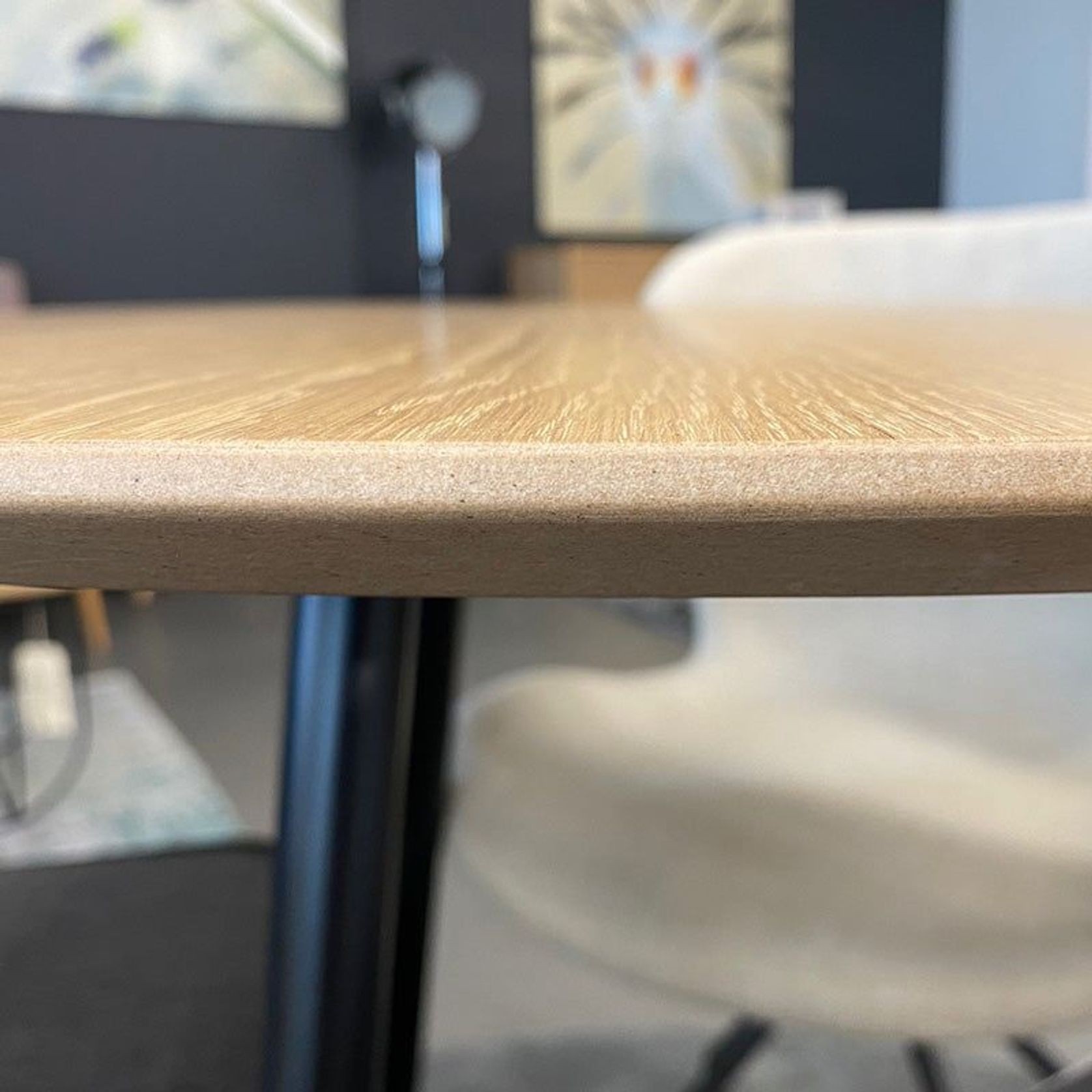 GINNY Round Dining Table 80cm - Natural & Black gallery detail image
