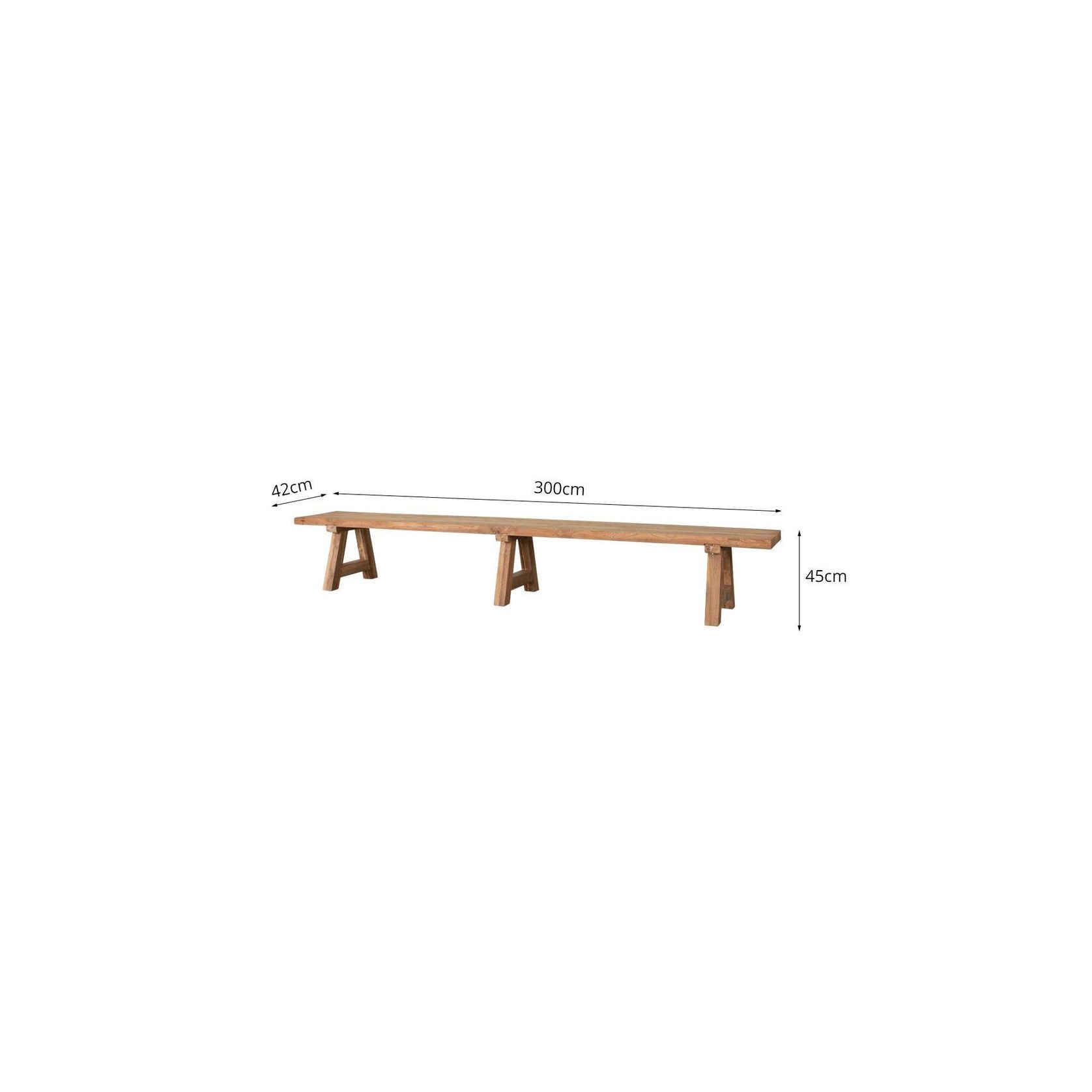 Stalwart Teak A Frame Dining Bench Seat 300cm gallery detail image