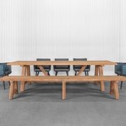 Stalwart Teak A Frame Dining Bench Seat 300cm gallery detail image