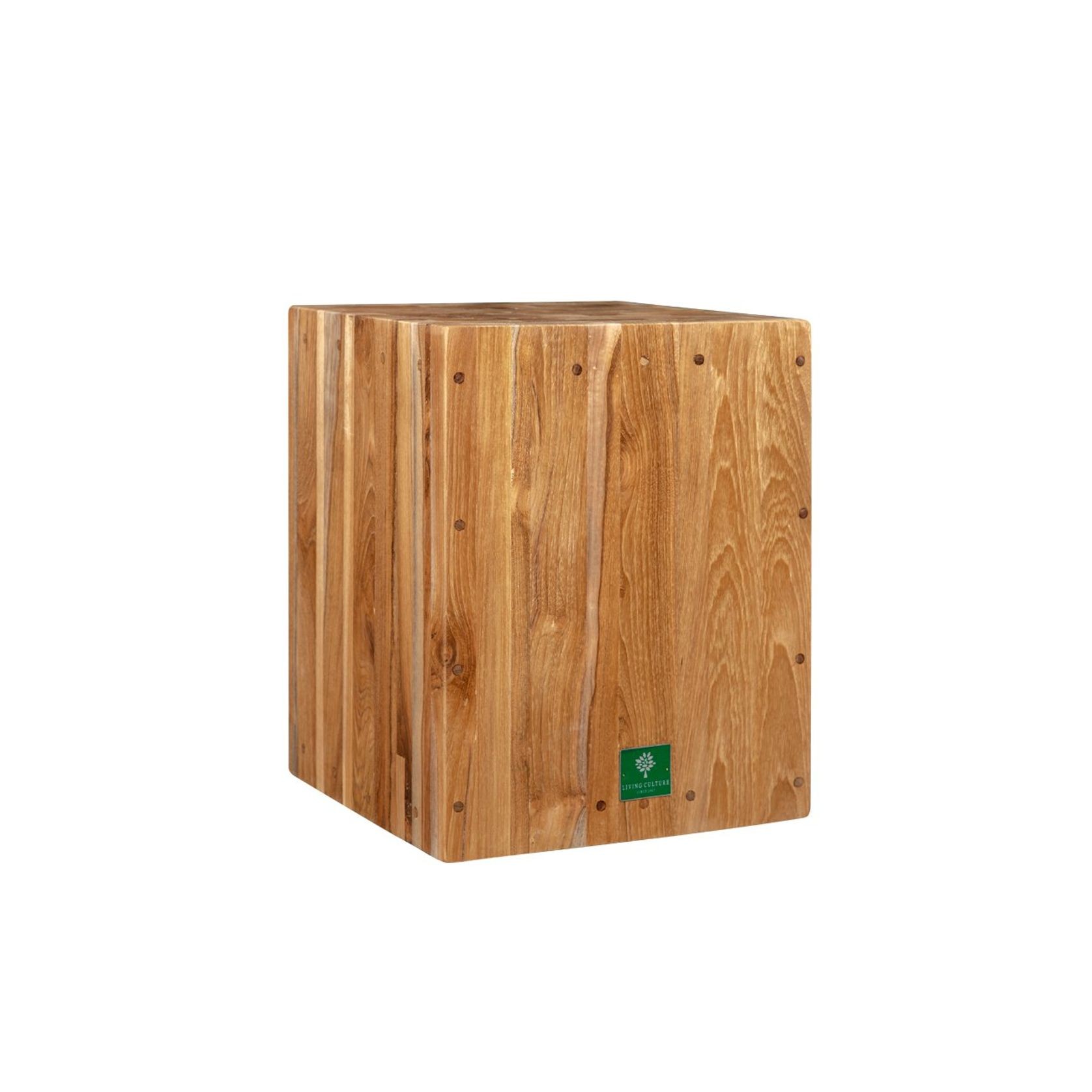 Teak Cube Stool gallery detail image