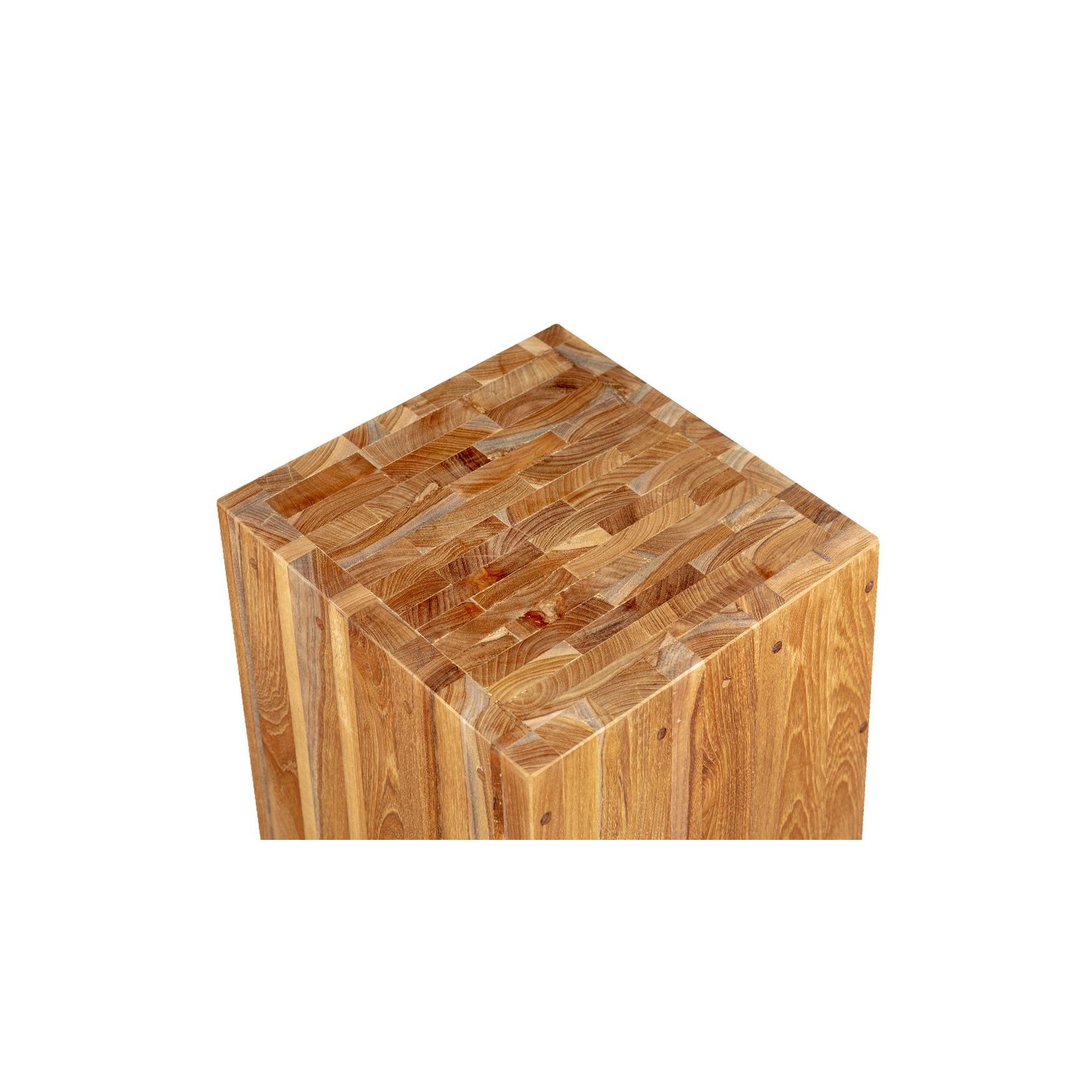 Teak Cube Stool gallery detail image