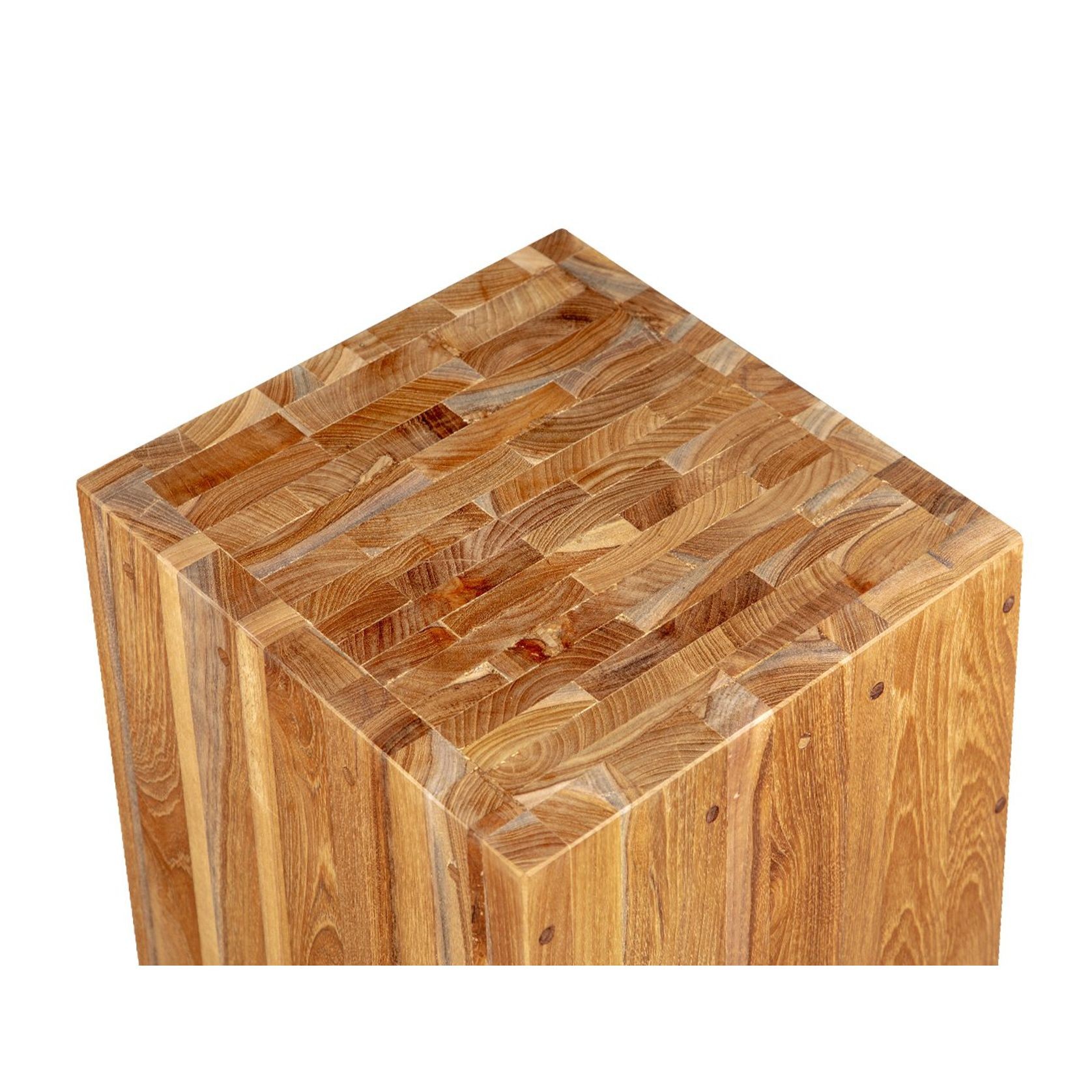 Teak Cube Stool gallery detail image