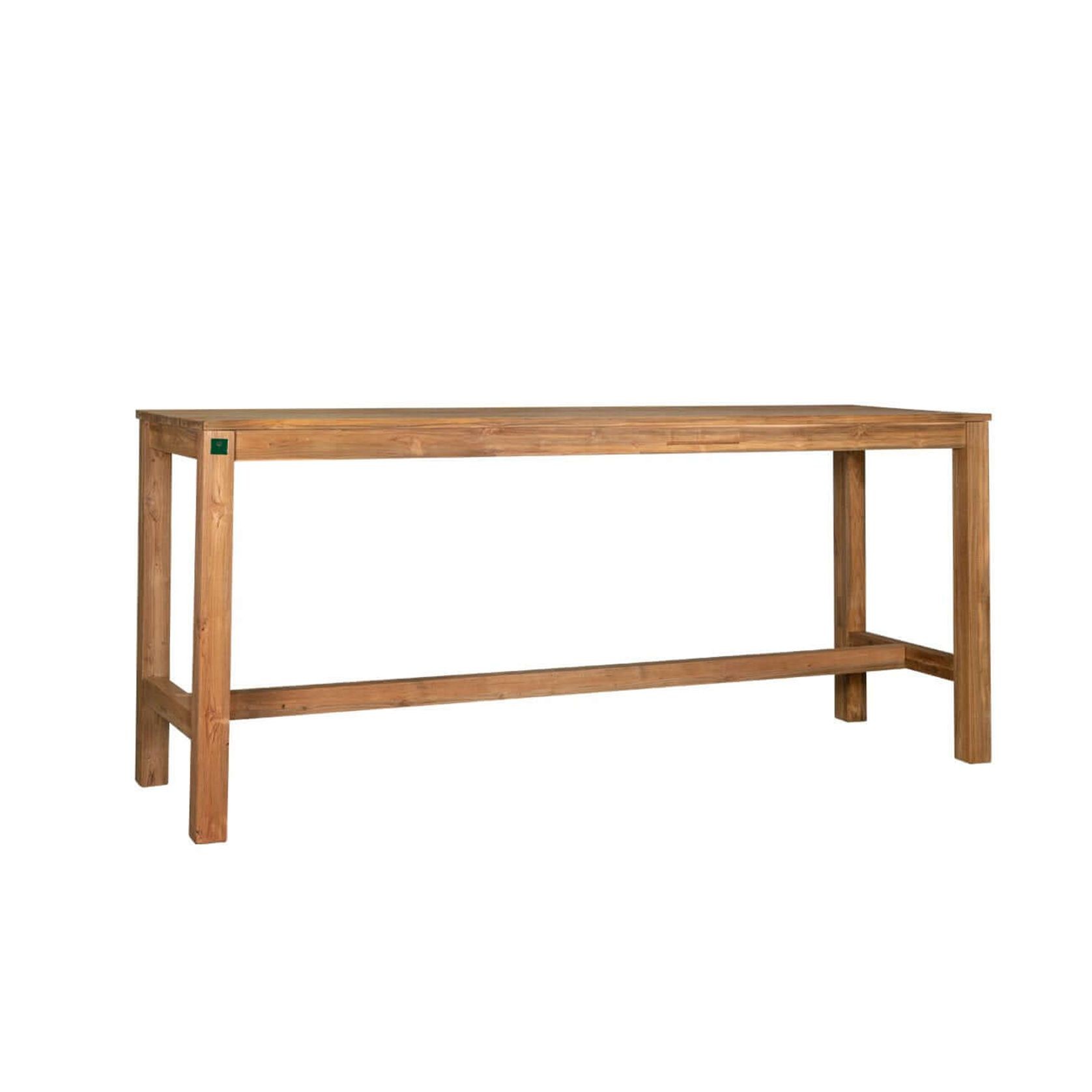 Teak Outdoor Long Bar Leaner Table 250 X 75 X 105cm gallery detail image