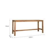 Teak Outdoor Long Bar Leaner Table 250 X 75 X 105cm gallery detail image