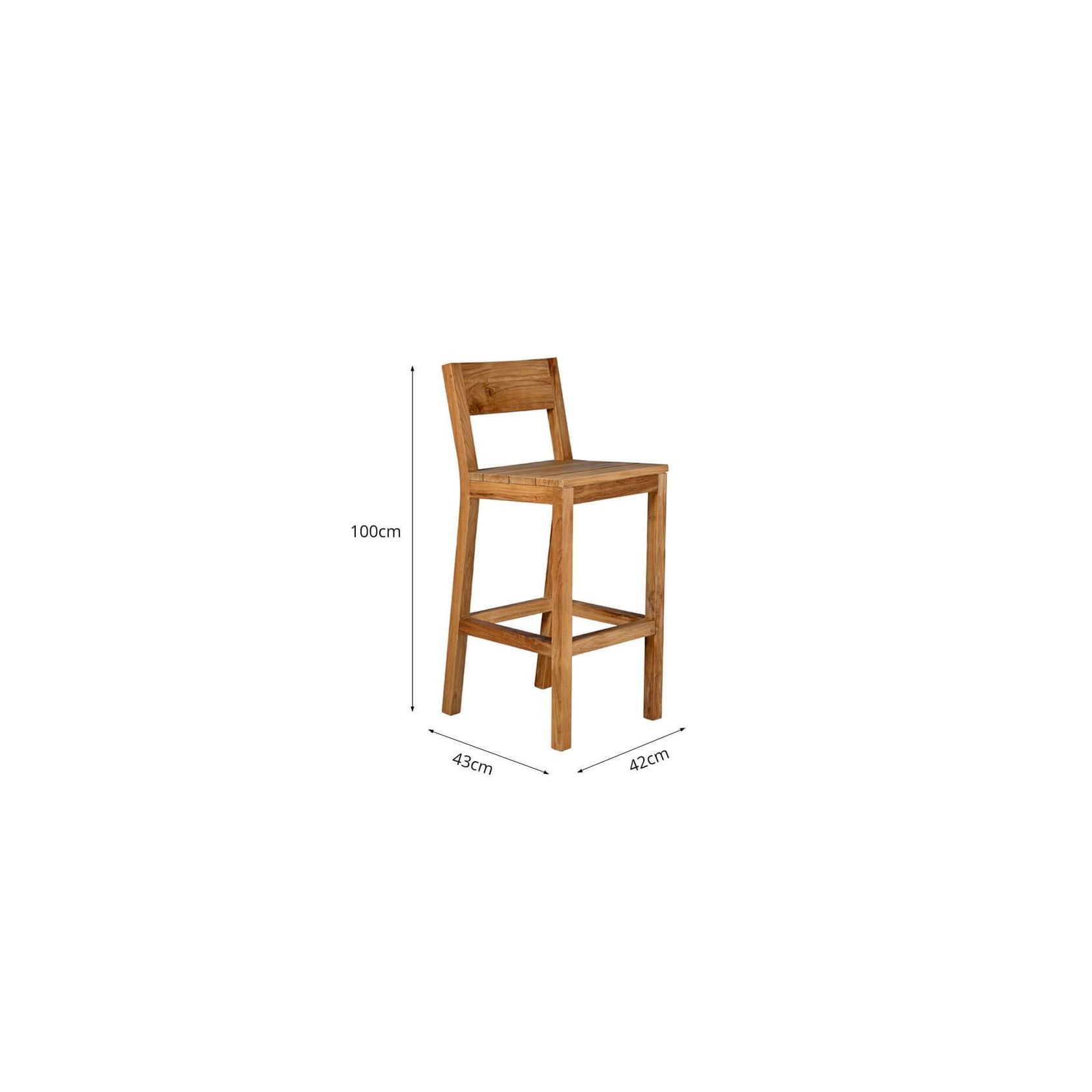 Teak Outdoor Bar Chair gallery detail image