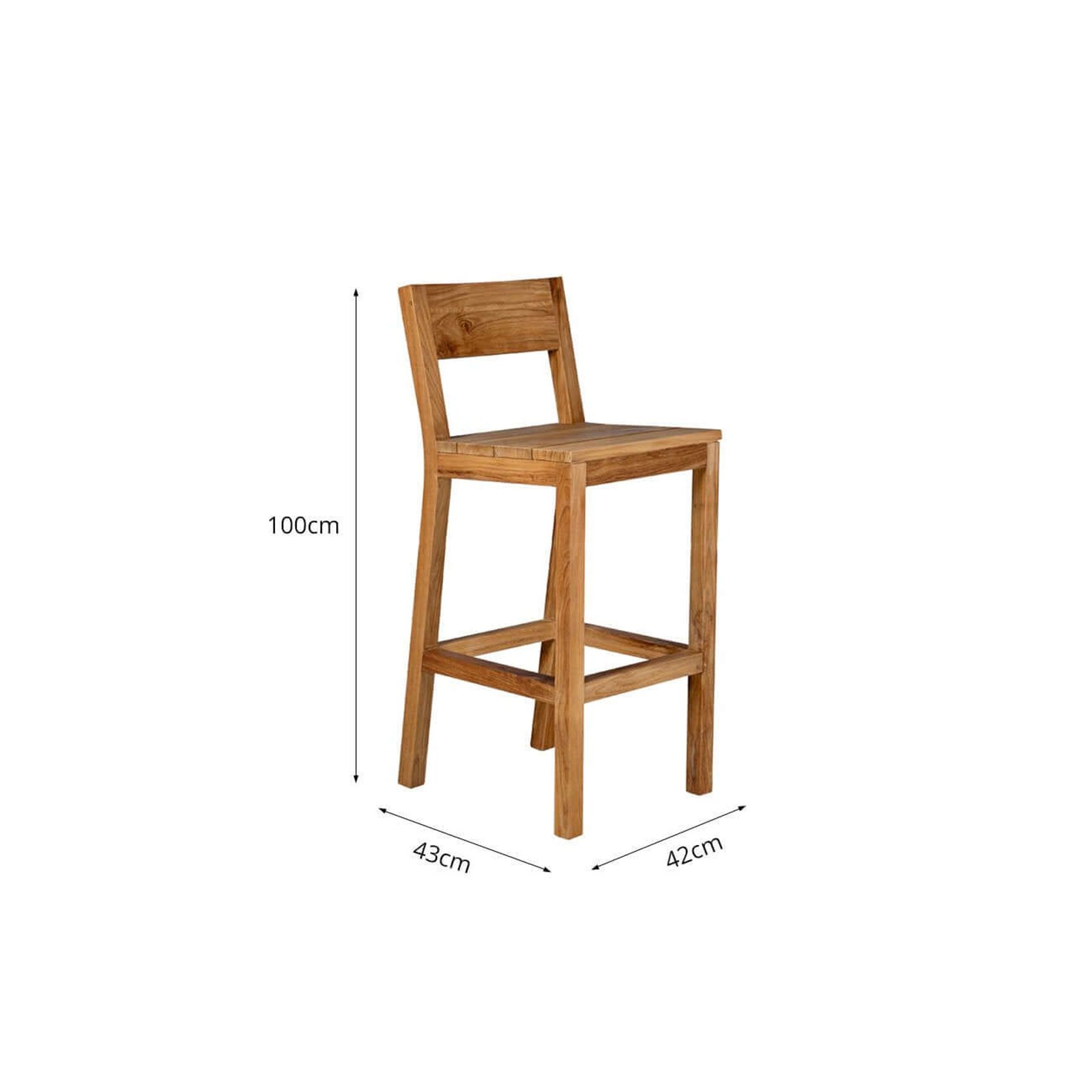 Teak Outdoor Bar Chair gallery detail image