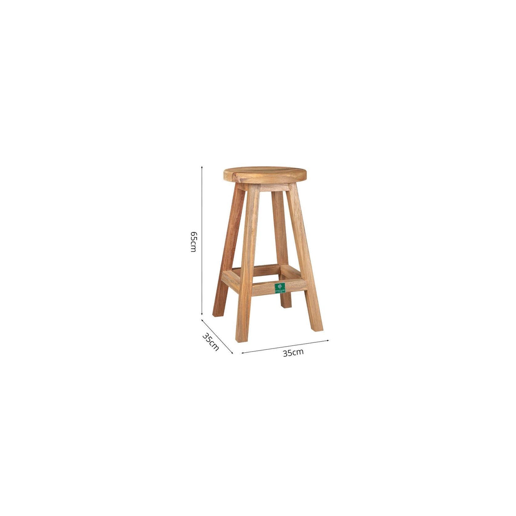 Teak Outdoor Counter Height Stool gallery detail image