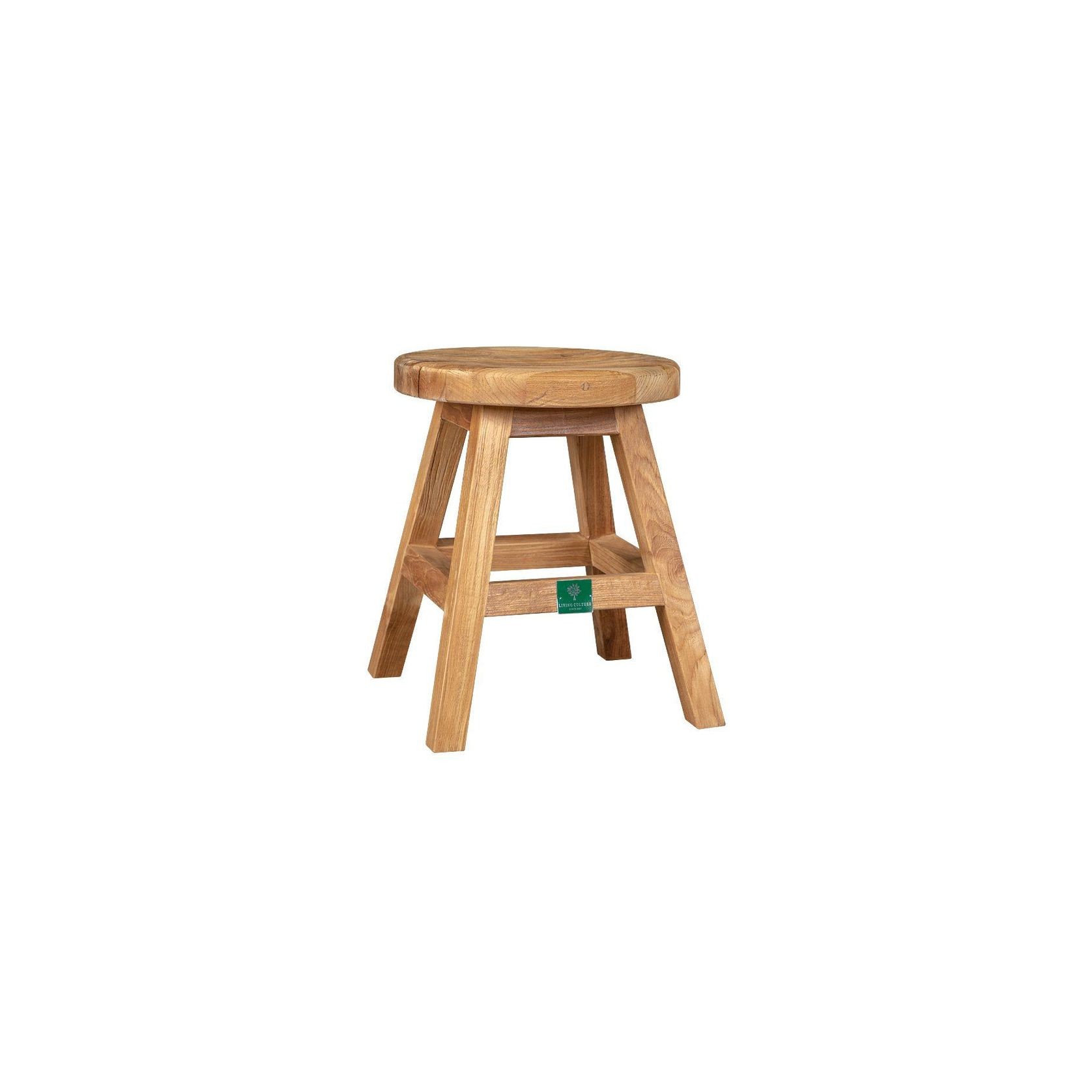 Teak Outdoor Round Stool gallery detail image