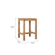 Teak Outdoor Square Bar Leaner Table 75 X 75 X 105cm gallery detail image