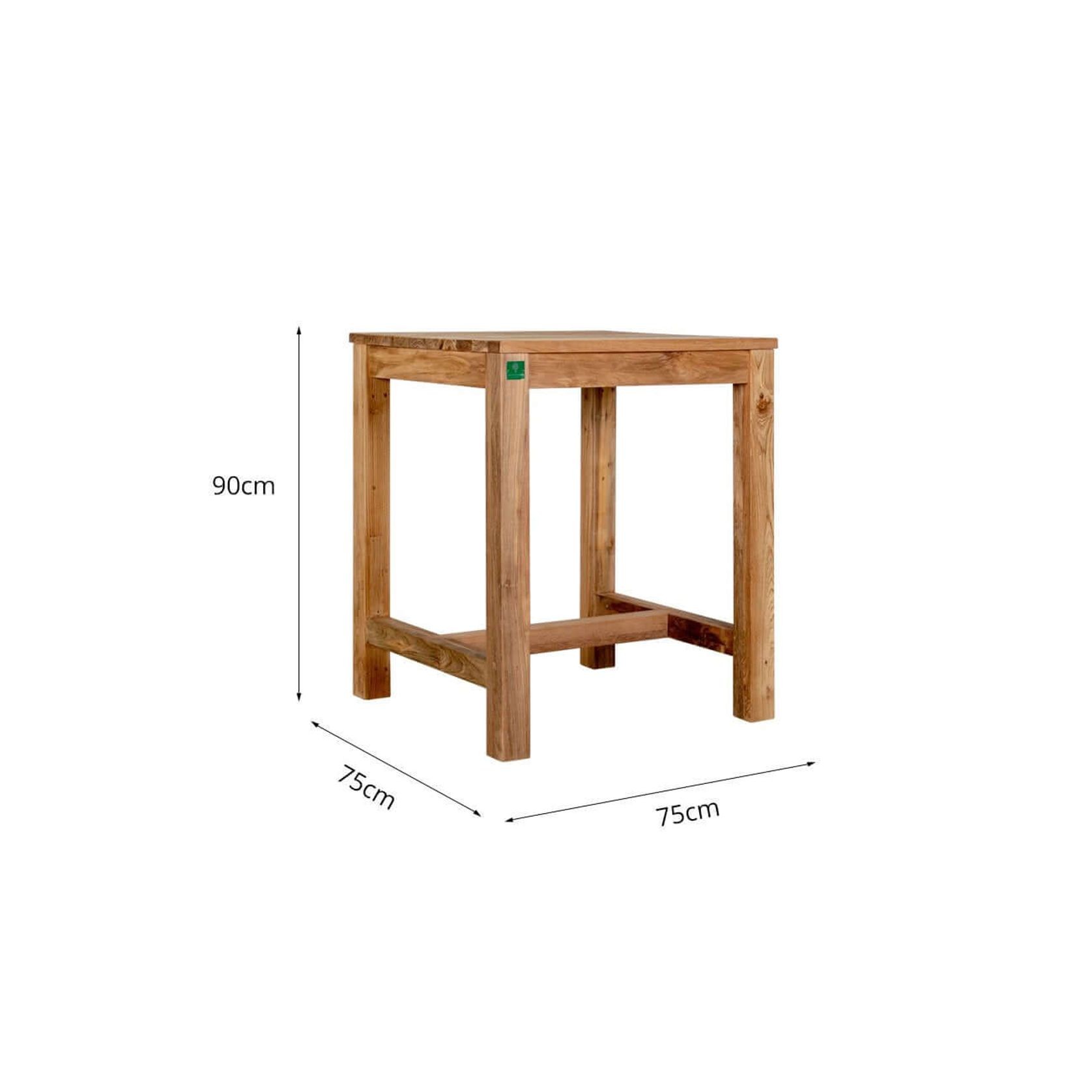 Teak Square Counter Height Table gallery detail image