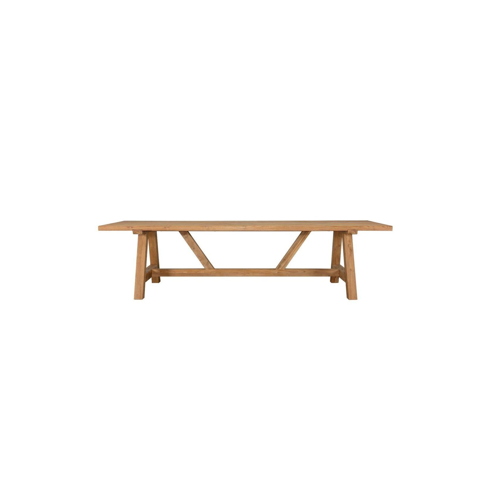 Stalwart Teak Trestle Dining Table 250cm gallery detail image