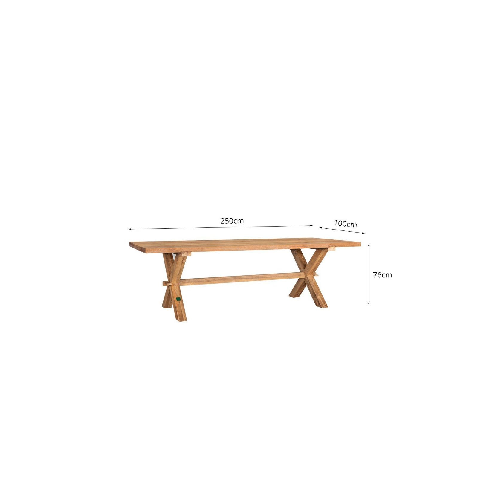 Sovereign Teak X-leg Table - 250 X 100cm gallery detail image