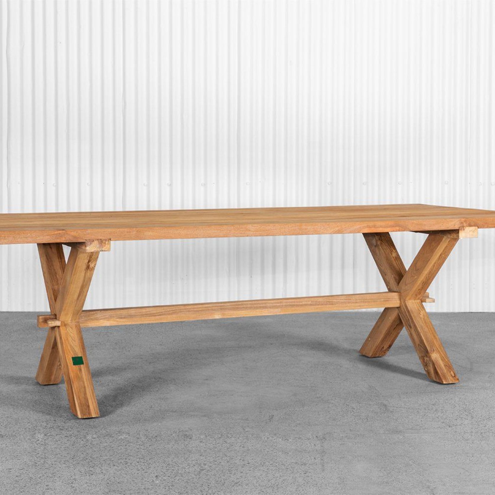 Sovereign Teak X-leg Table - 300 X 100cm gallery detail image